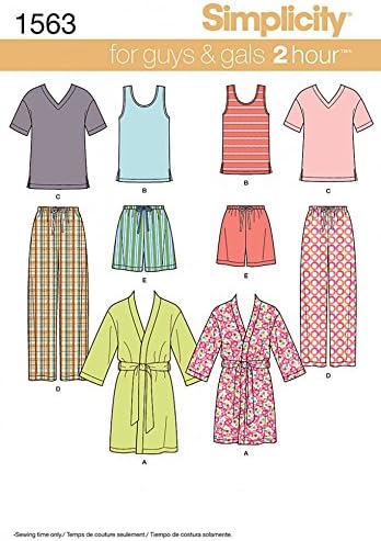 Simplicity Adults & Teenagers Easy Sewing Pattern 1563 Pyjamas & Dressing Gowns