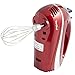 VonShef RED 250W Hand Mixer Whisk With Chrome Beater, Dough Hook, 5 Speed and Turbo Button + FREE Balloon Whisk