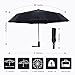 Bodyguard 12 Ribs Windproof Travel Umbrella with Teflon Canopy, Lengthened Handle with Auto Open Close Button, Compact Protection from Rain, Free Upscale Leather Cover