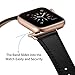 OUHENG Compatible with Apple Watch Band 38mm 40mm, Women Genuine Leather Band Replacement Strap Compatible with iWatch Series 5 4 3 2 1 40mm 38mm, Black Band + Rose Gold Adapter
