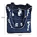 Manka Vesa Women Canvas Bag Denim Tote Shoulder Shopping Bag Handbag Pockets Navy blue