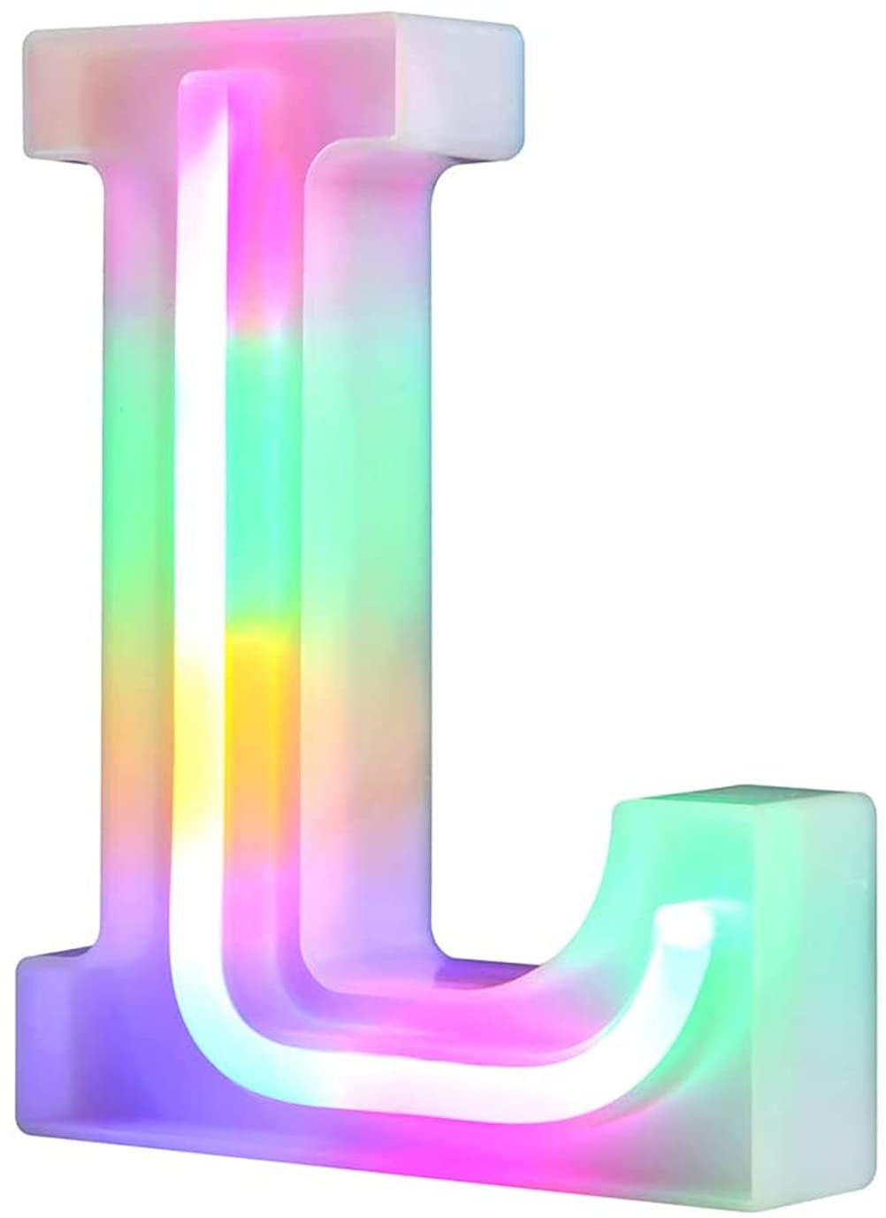 Light Up LED Letters Lights,Neon Letters Night Lights for Wall, Birthday Party, Christmas, Wedding Decoration-Colorful Letters (L) — image 1