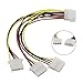 ZRM&E 2pcs 4Pin IDE PSU Power Splitter Cable D Type Large 4P Molex 1 Male to 3 Female Multiplier PC Fan Extension Cable