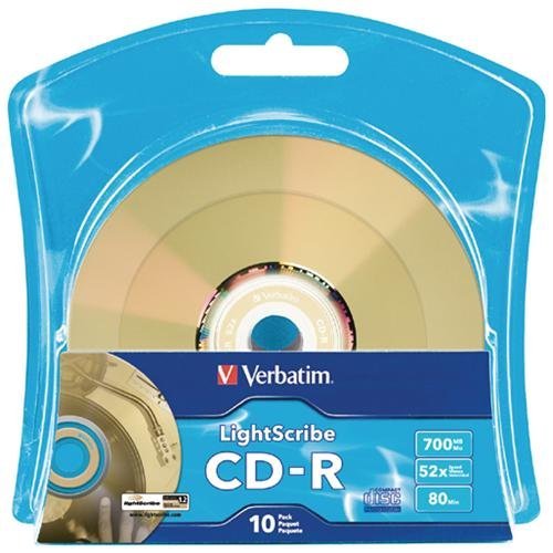 Verbatim 52X CD-R LightScribe Blank Media, 700MB/80min - 10 Pack (96934)