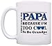 ThisWear Father's Day Gift for Papa Too Cool to Be a Grandpa Sunglasses Gift 11oz Ceramic Coffee Mug