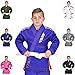 Elite Sports Ibjjf Ultra Light Bjj Brazilian Jiu Jitsu Gi For Kids with Preshrunk Fabric and Free Belt C3, Blue