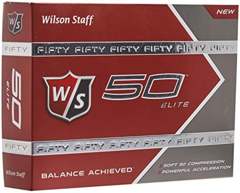 Wilson Golf Staff Fifty Elite Golf Balls, Dozen Slide Pack, White – WGWP17002