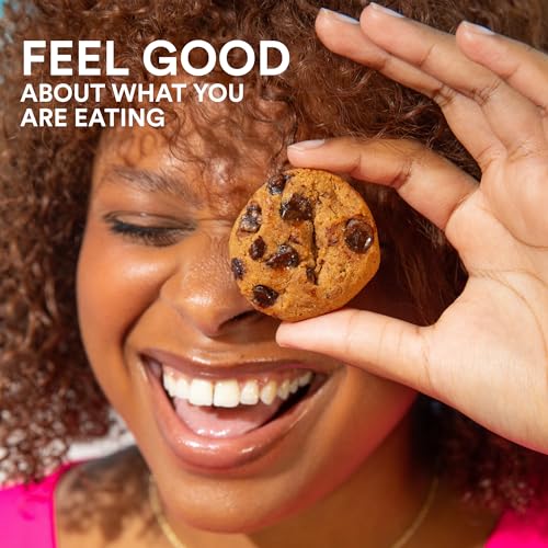 JOYDAYS CHOCOLATE CHIP COOKIES, LOW SUGAR, HEALTHY SNACKS FOR ADULTS AND KIDS, SNACK PACKS, LOW GLYCEMIC SOFT BAKED COOKIE FOR BREAKFAST OR DESSERT, 3G PROTEIN, 3G SUGAR, 5G FIBER, 6 PACK, 12 COOKIES