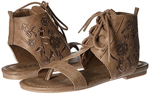 Sugar Women's Watercress Floral Flower Embroidered Thong Sandal Lace-up, Tan Embroidered,  10 M US - Thumbnail 6