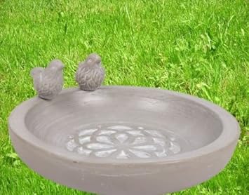 25cm Diameter Decorative Garden Bird Bath Ceramic Bird Feeder