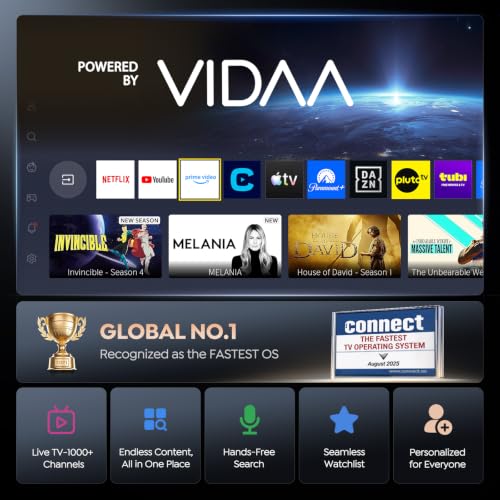 Smart Projector 4K【VIDAA Live TV|36W Dolby】Outdoor Projecteur with WiFi6 & Two Way Bluetooth, 1080P Short Throw Proyector Competible with Netflix|AI Auto Focus & Keystone|HDR10 for Movie/Home/Bedroom