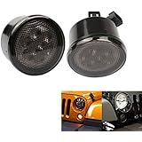 AUXMART Amber Front LED Turn Signal Light Assembly for 2007-2015 Jeep Wrangler JK (Pack of 2)