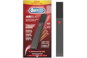 QUITGO Stop Smoking Smokeless Inhaler with Soft Tip Chewable Mouth Grip for Maximum Relief, Oral Fixation Support, Clinically Studied, Oxygen Inhaler Quit Smoking Aid (Cinnamon Inhaler, 1 Pack)