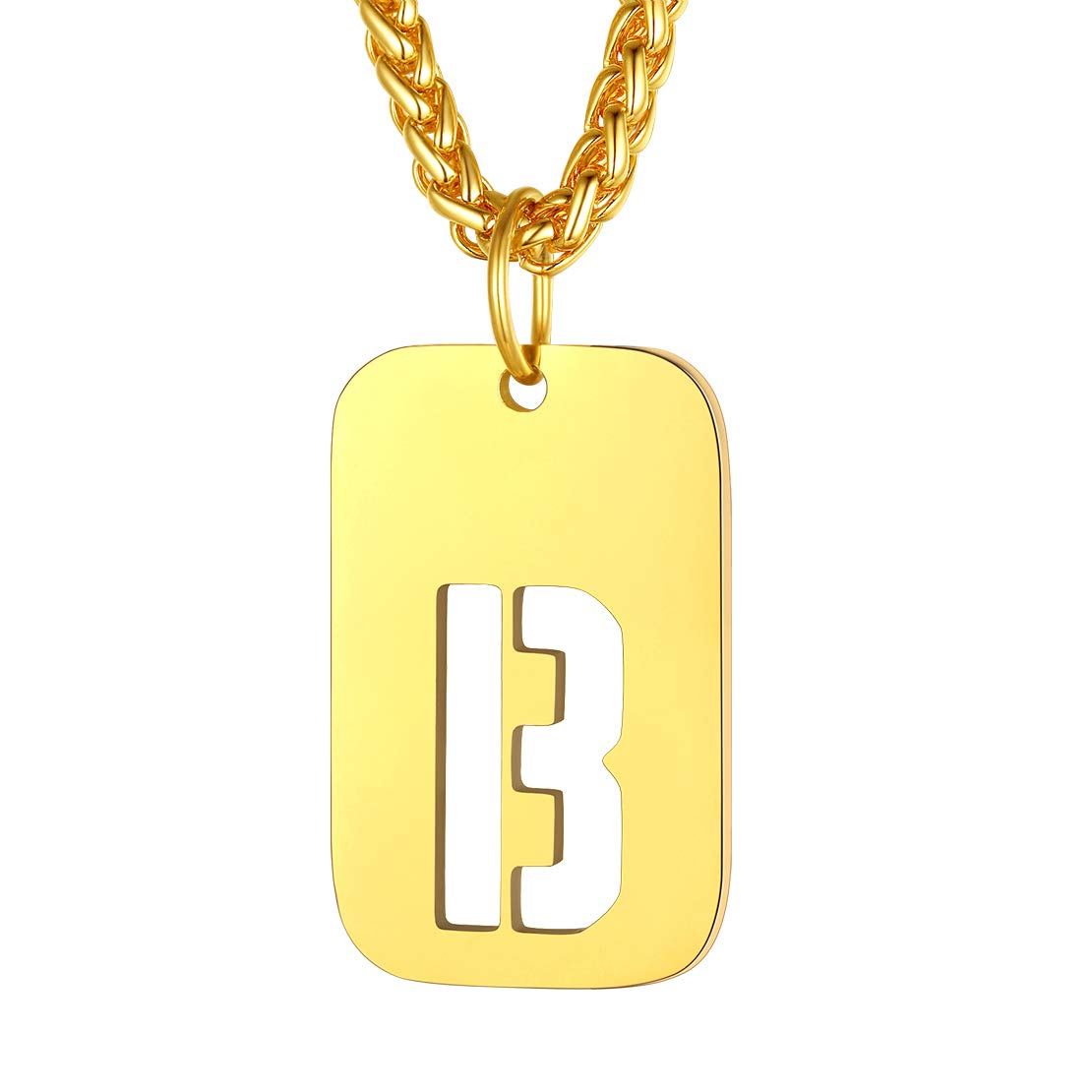 FindChic Dog Tag Chain Boys Necklace B Initial Necklace Letter Chain — image 1