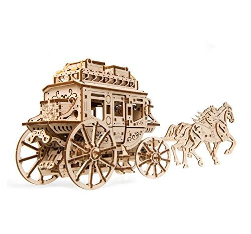 Mechanical ugears wooden 3d puzzle model stagecoach con…