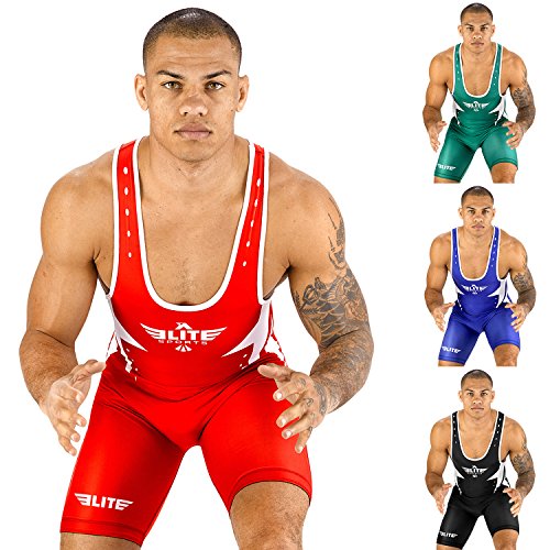 Elite Sports New Item Advanced Wrestling Singlet (Red, XS)