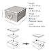 40 L,Canvas Storage Box with Lid and Strong Cotton Rope Handle By StorageWorks, Foldable Closet Organizer, Gray, Bamboo Style, Jumbo, 3-Pack