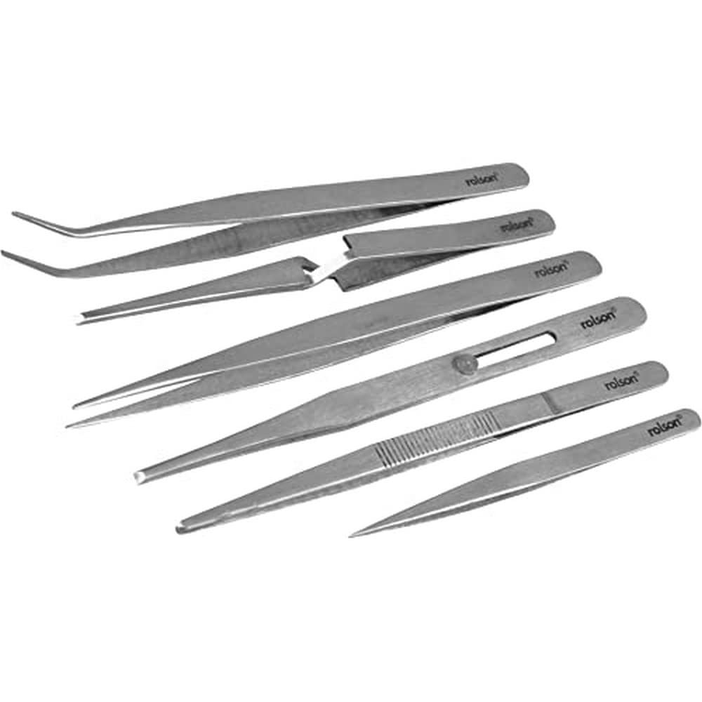 Rolson 59104 6 pc Stainless Steel Tweezers