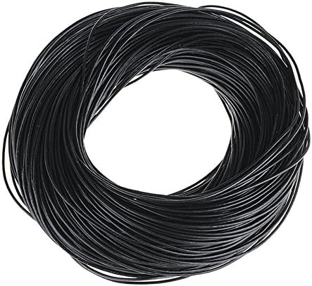 Gozillon 100m Roll Genuine Real Cowhide Leather Cord/String/Rope Round - Ø 2 mm DIY Jewellery Findings Making Designer Repair (Black)