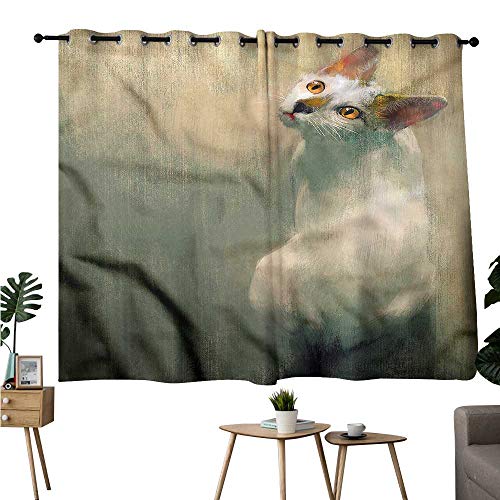 Gabriesl Decorative Darkening Curtains Grommet Curtain Kitchen Cat