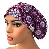 DK Scrub Hats Women’s Adjustable Bouffant Surgical Ponytail Cap Purple Kaleidoscope
