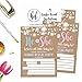 Hadley Designs 25 Rustic Gender Reveal Baby Shower Party Invitation Cards Kraft Pink or Blue He She Personalized For Unisex Invites Guess If It's a Boy or Girl Fill In The Blank Printable Invite Pack