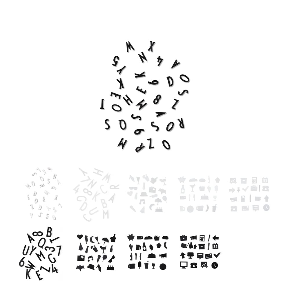 Design Letters Numbers & Letters for Home Decor | Changeable Icons for Pegboard | Photobooth Props for Felt Letter Board | Message Board Letters & Numbers for Office, Decoration, Party | Black 132 Pc