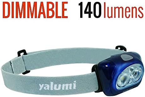 Dimmable LED Headlamp 140-Lumen-Brighter Spotlight with Separate Floodlight/Red Night Vision- Excellent for Camping, and Running, 3 Energizer AAA Batteries Included