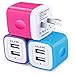 USB Wall Charger, Charger Adapter, Ailkin 3-Pack 2.1Amp Dual Port Quick Charger Plug Cube for iPhone 7/6S/6S Plus/6 Plus/6/5S/5, Samsung Galaxy S7/S6/S5 Edge, LG, HTC, Huawei, Moto, Kindle and More primary