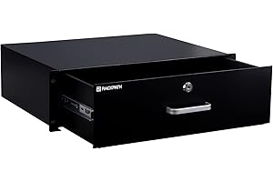 RackPath 3U Rack Mount Drawer for 19 Inch AV/Network/DJ Equipment Racks or Cabinets with Lock and Key