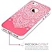 MagicMobile iPhone 5S / 5 / SE Case, Slim Hybrid Case [Cute 3D Printed White Henna Mandala Pattern] Embossed Rugged TPU with Bumper Frame Dual Layers - [Light Pink]