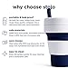 Stojo S2-IND Silicone Collapsible Cup, 16oz / 470ml, Indigo