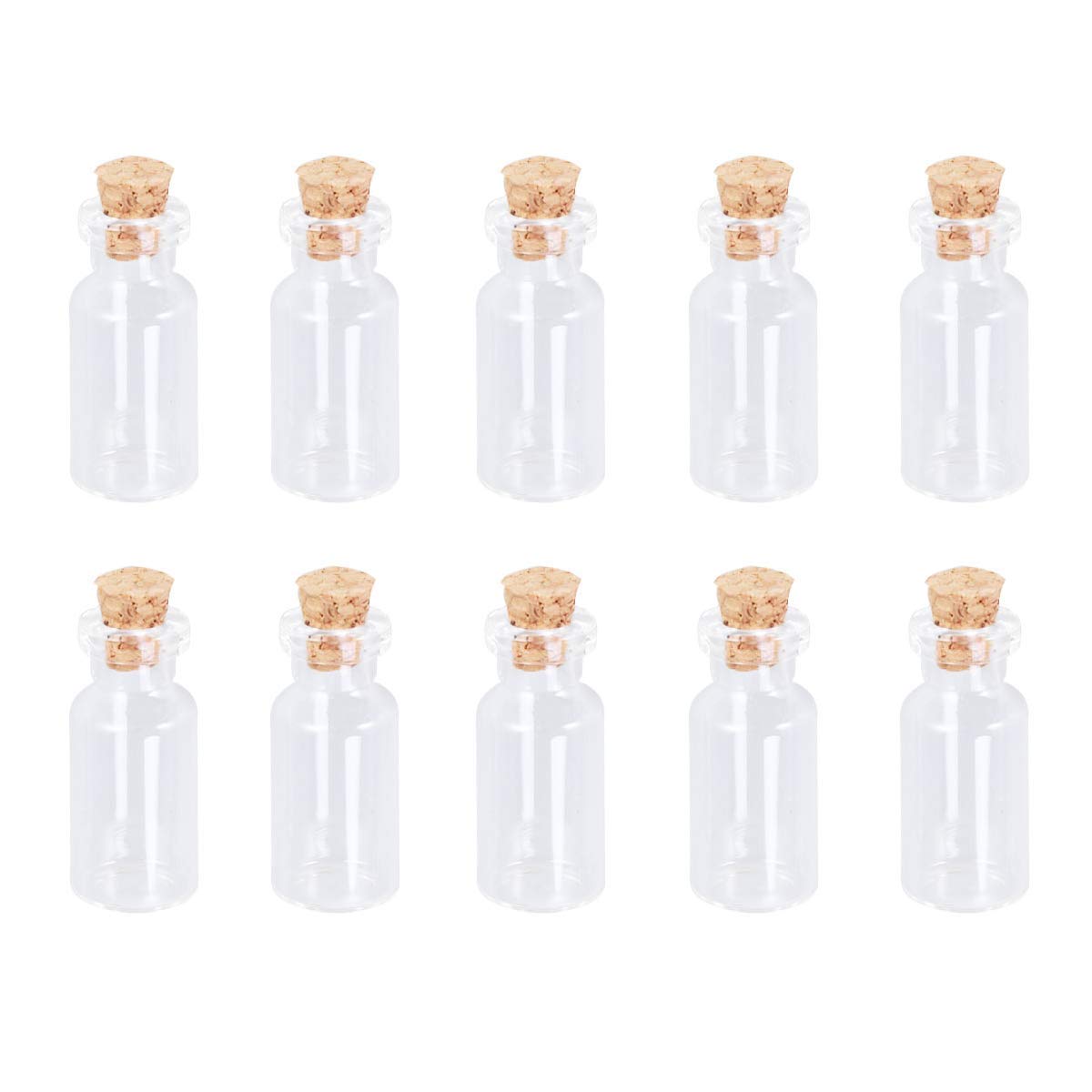 UKCOCO 25PCS Glass Clear Test Tubes with Cork Stoppers and Brush for Scientific Experiments Powder Liquid Storage 16 x 35 x 7mm (Transparent)
