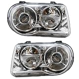 2005 2006 2007 2008 2009 2010 Chrysler 300C 8Cyl 5.7L (excluding 300 or SRT-8 Models with HID or Xenon Lights) Headlight Headlamp Front Halogen Composite Head Lamp Pair Set Left Driver And Right Passenger Side (05 06 07 08 09 10)