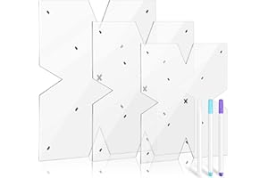 Flutesan 3 Pcs Bowl Cozy Pattern Template 8/10/12 Inch Clear Acrylic Bowl Wrap Sewing Pattern Template with 3 Pieces Water Soluble Pen Batting Quilting Cut on Fold Stencil(Point Edge)