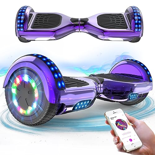 RCB Hoverboard 6,5 Zoll Skateboard für Kinder und Jugendliche mit Bluetooth und LED-Licht, leistungsstarker Motor, Geschenk für Kinder