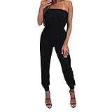 Jushye Womens Jumpsuit,Strapless Off Shoulder