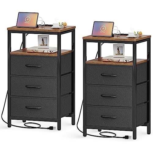 Huuger Nightstands Set of 2, 27.6 Inch End Tables