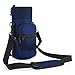Barbarians Water Bottle Carrier, Bottle Pouch Holder with Adjustable Shoulder/Hand Strap 2 Pockets for Swell Type Bottle 16oz 17oz 20oz 24oz 25oz 32oz 40oz, Suitable for Hiking Travel Camping Blue