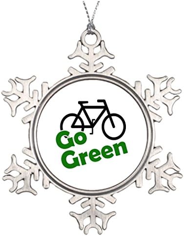 SS OPER Personalized Family Christmas Snowflake Ornaments go green bicycle Christmas Trees Decorated