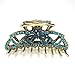 beautyxyz Rhinestone Metal Claw Hair Clip for Womens, blue, X-Large