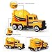 Vankcp Sand Toys Set, 6 Pcs Mini Construction Vehicles Sandbox Toys, Forklift Bulldozer Cement Car Excavator Dump Truck Tanker Engineering Car Toy Playset for Kids Over 3 Years Old