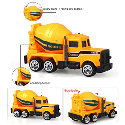 Vankcp Sand Toys Set 6 Pcs Assorted Construction Vehicles Trucks
