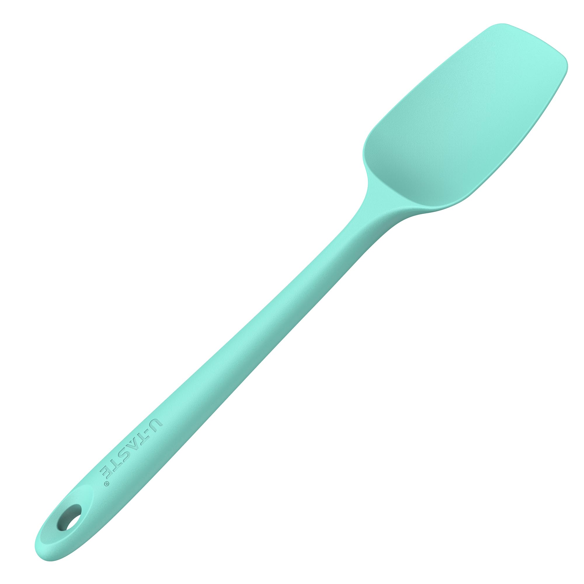 U-Taste Silicone Spoon Spatula: 250℃ Heat Resistant Flexible Seamless Rubber Spatula, Baking Cooking Silicon Kitchen Utensil for Nonstick Cookware Mixing Stirring Scraping (29cm, Aqua Sky)