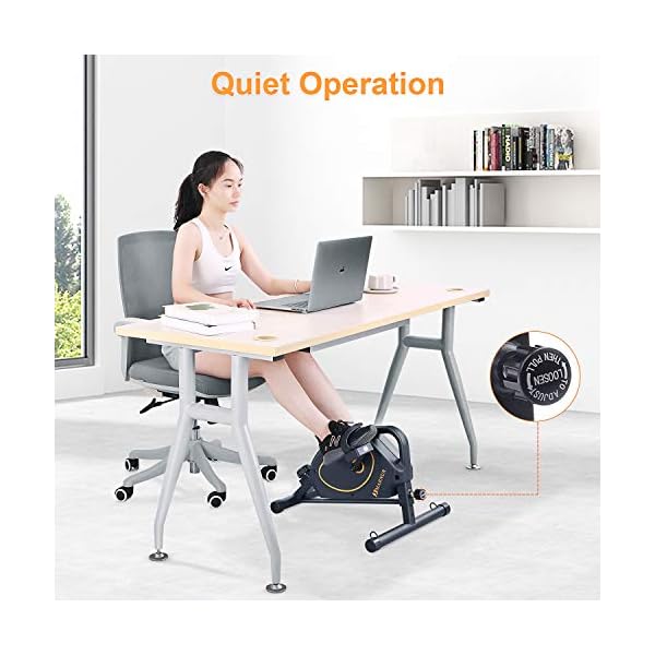 Mini-Exercise-Bike-Pedal-Exerciser-Under-Desk-Bikes-Stationary-Magnetic-Cycle-Home-Office-Portable-Workout-Equipment-8-Levels-Adjustable-Tension-Resistance-Bands-Included Mini Exercise Bike Pedal Exerciser Under Desk Bikes Stationary Magnetic Cycle Home Office Portable Workout Equipment 8 Levels Adjustable Tension (Resistance Bands Included)