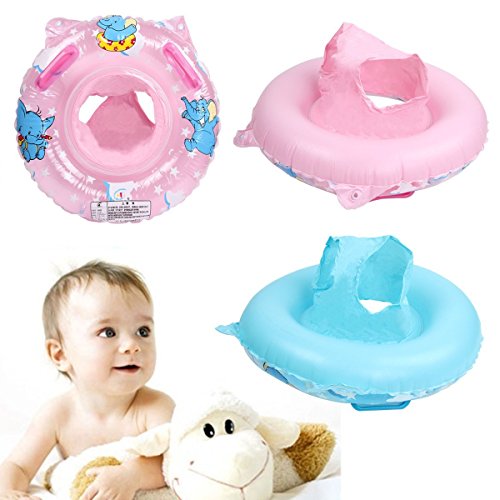 Mochiglory Blue Baby Elephants Swimming Ring Seat Environmental PVC Material Safety Deepen