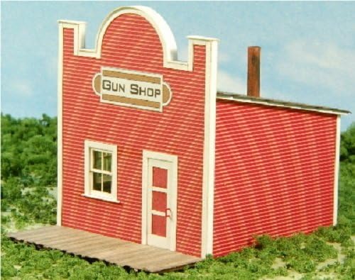 TSP Sales GC Laser HO Scale Gun Shop or Post Office or Barber Shop 2-1/8"X3-1/8 X2-1/2 EZ Assenblt New Kit 19053