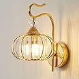 Mengjay Crystal Decorative Wall Lighting Bedside Lamp Wall Home Lighting Wall Lights Modern Lights Glass Lampshade for Living Room Corridor Lamp E26 Wall Lighting (Gold)