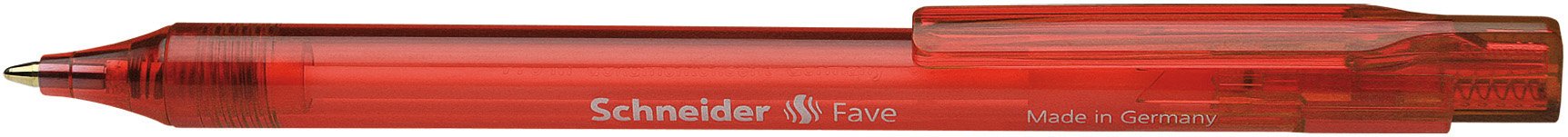 Schneider Schreibgeräte Fave Click-Top Ballpoint Pens/Nib Size M/Colour: Transparent red