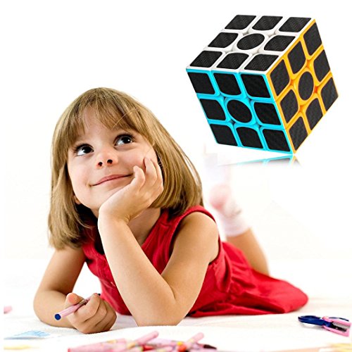 Dartphew Toys, Fashion 3x3x3 Speed Cube Carbon Fiber Sticker Unique Design Perfect Gift For Smooth Magic Cube Puzzles Improving Memory Practicing Hands-on dexterity Skills